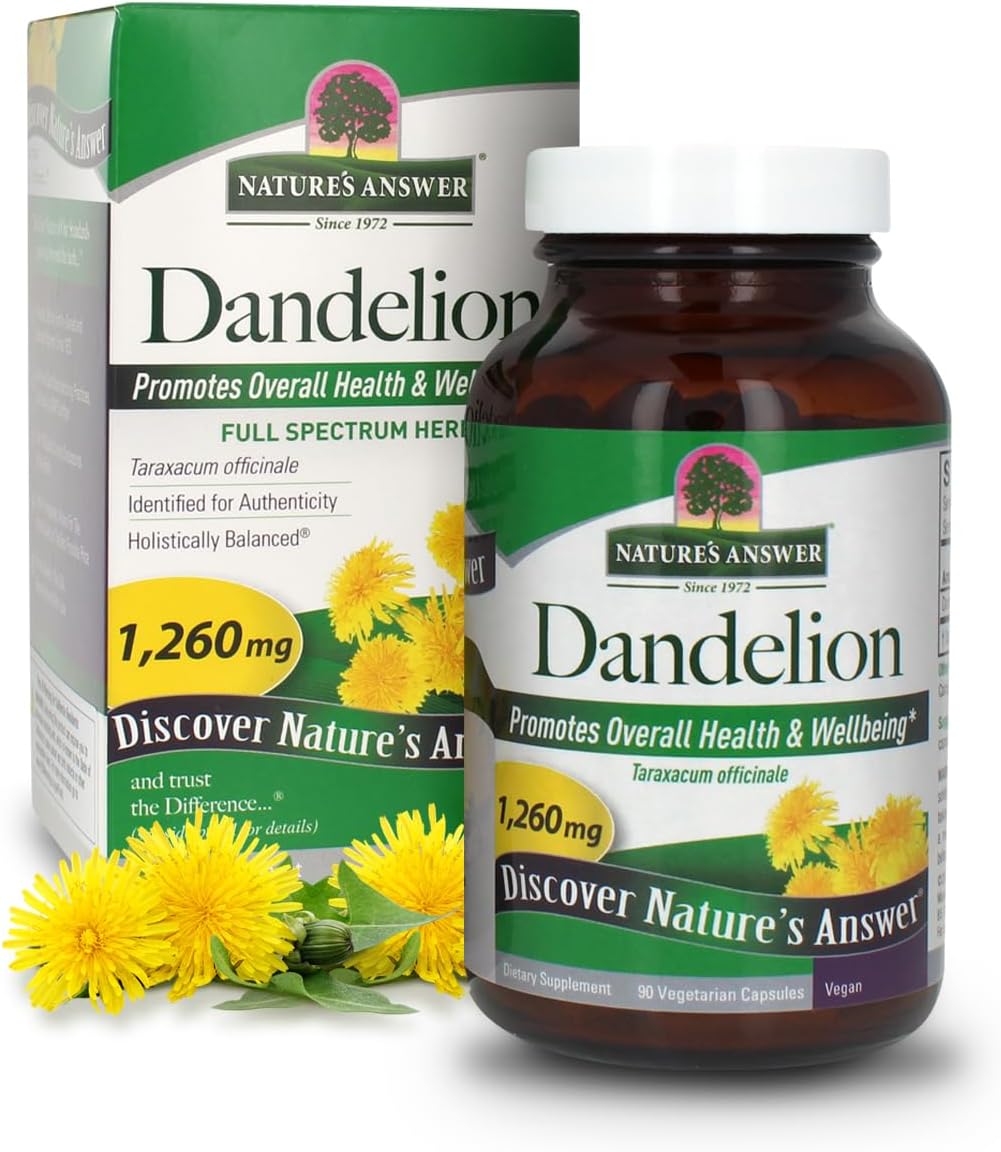 Nature's Answer Dandelion Root – 1,260 mg, 90 Vegetarian Capsules – Supports Healthy Liver Function and Digestion