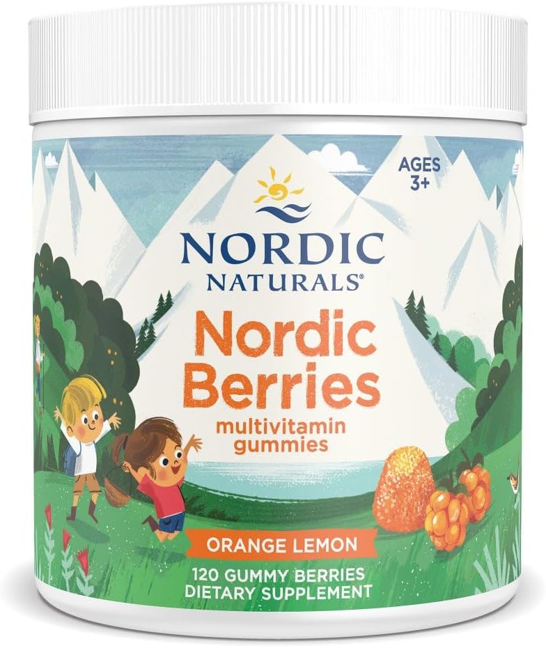 Nordic Naturals Nordic Berries, Cherry Berry – 120 Gummy Berries – Children's Multivitamin for Ages 3+