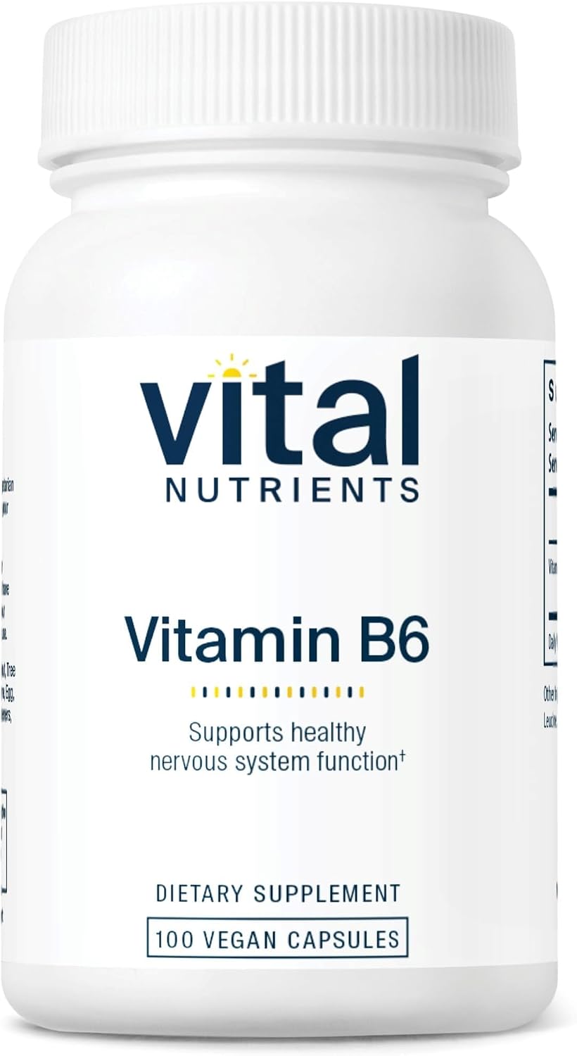 Vital Nutrients Vitamin B6 - 100 mg Pyridoxine HCl, 100 Capsules