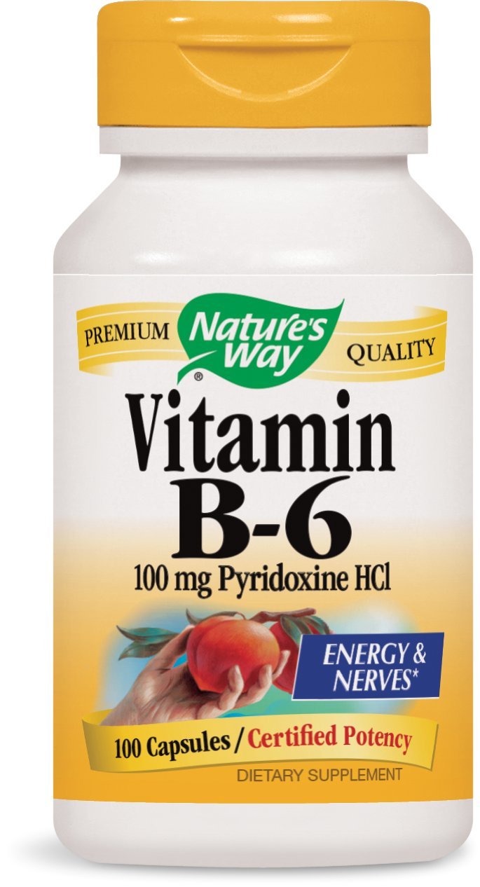 Nature's Way B-6 100 mg, 100 Capsules (Pack of 2)