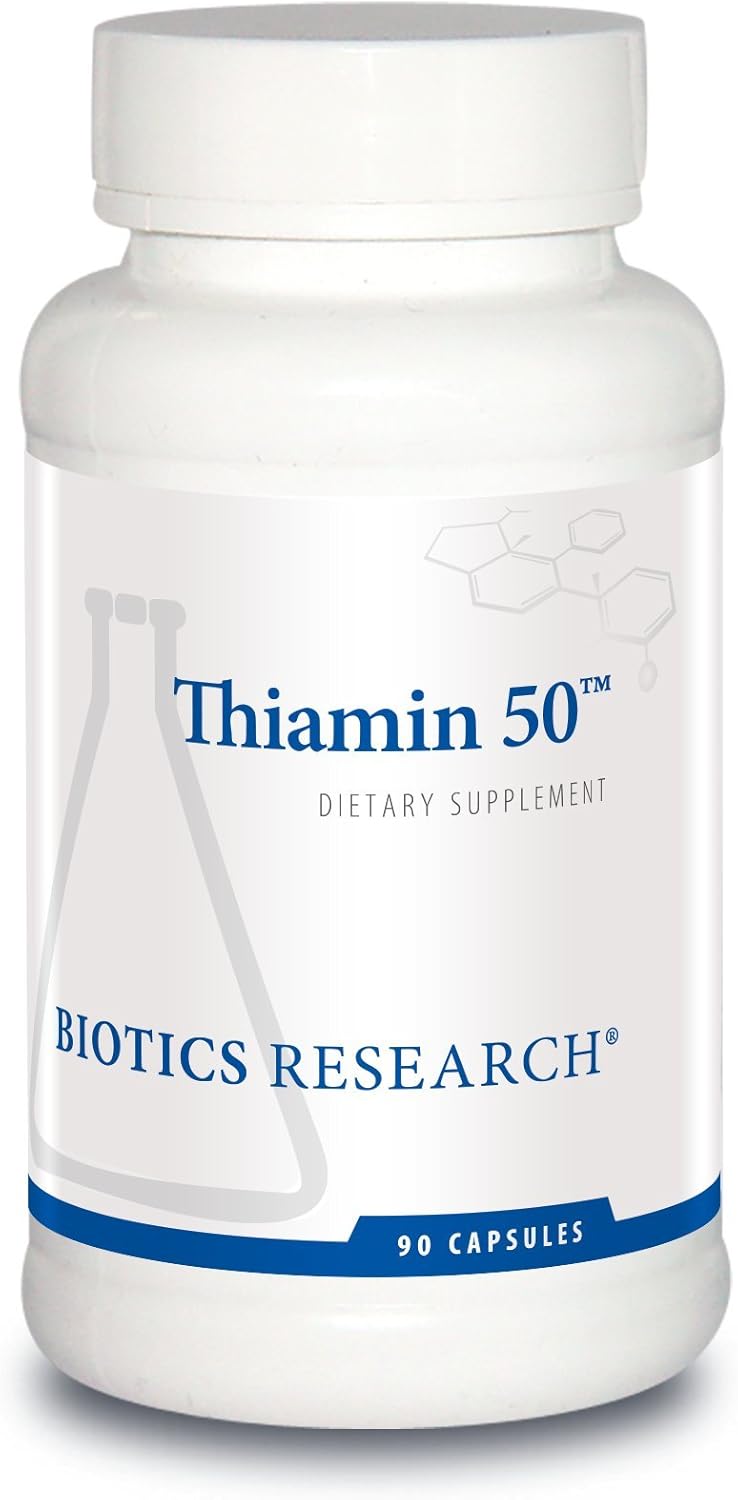 BIOTICS RESEARCH Thiamin 50™ – High Potency Vitamin B1 (Thiamine) 50 mg, 90 Capsules - görsel 1