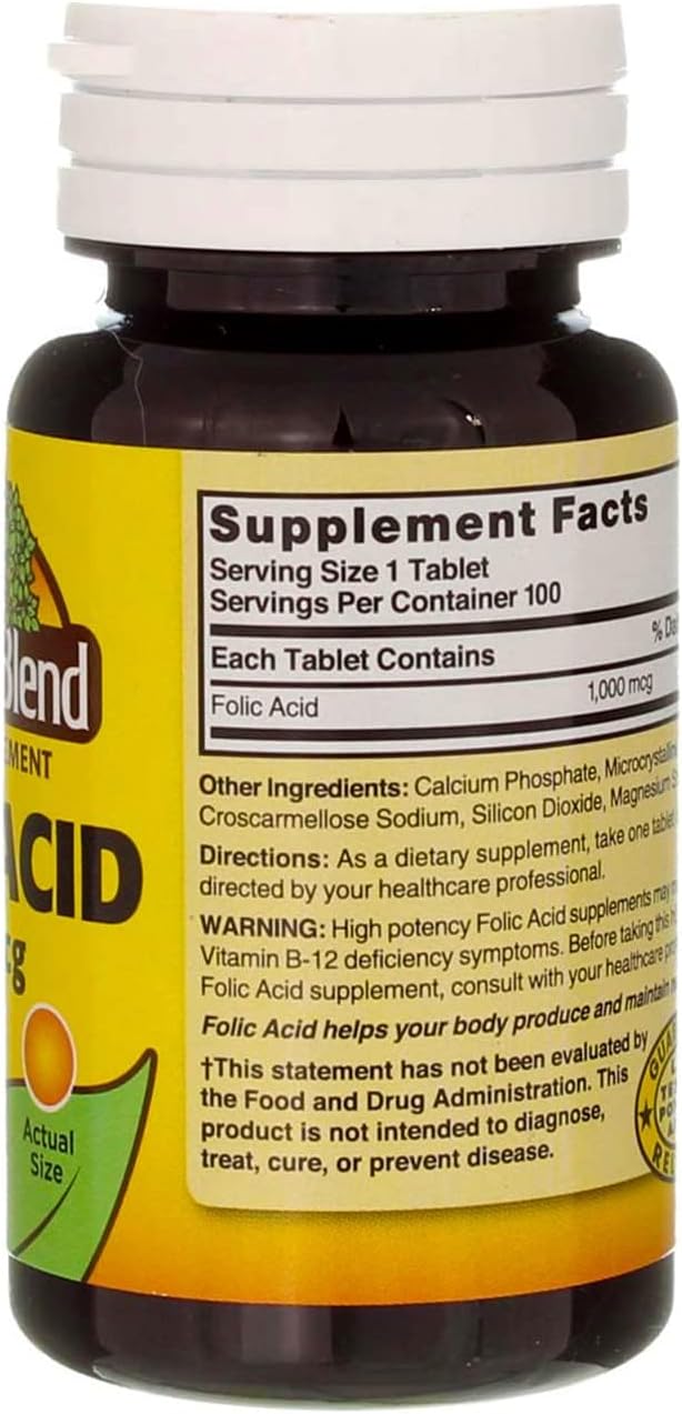 Swanson Folic Acid 1000 mcg - 100 Tablets