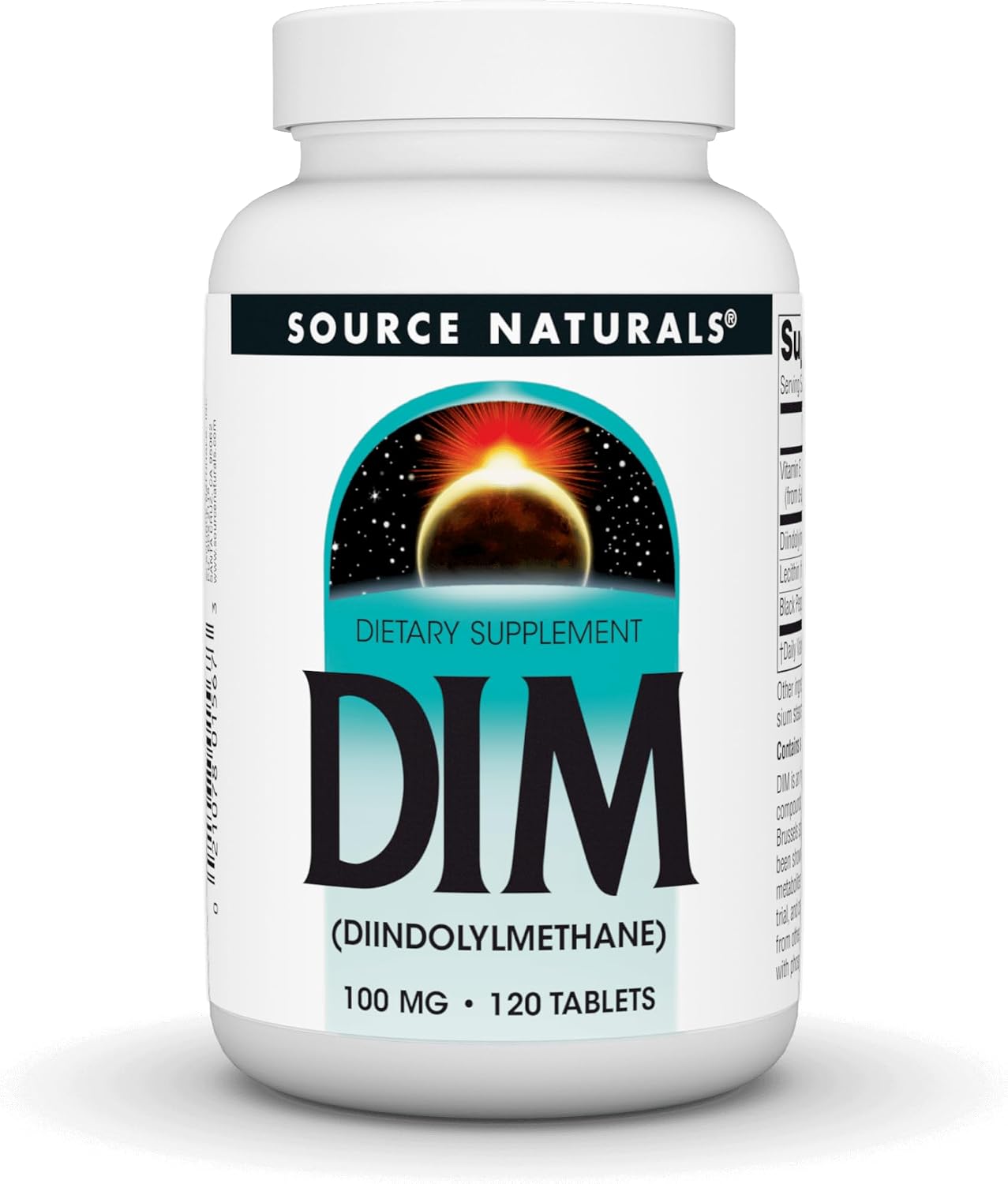 Source Naturals DIM 100mg with BioPerine and Vitamin E – 120 Tablets