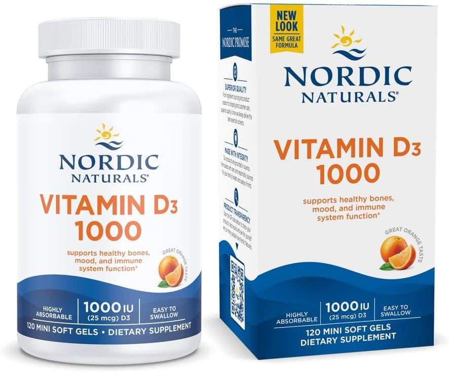 Nordic Naturals Vitamin D3 1000 IU - Orange Flavour - 120 Mini Soft Gels