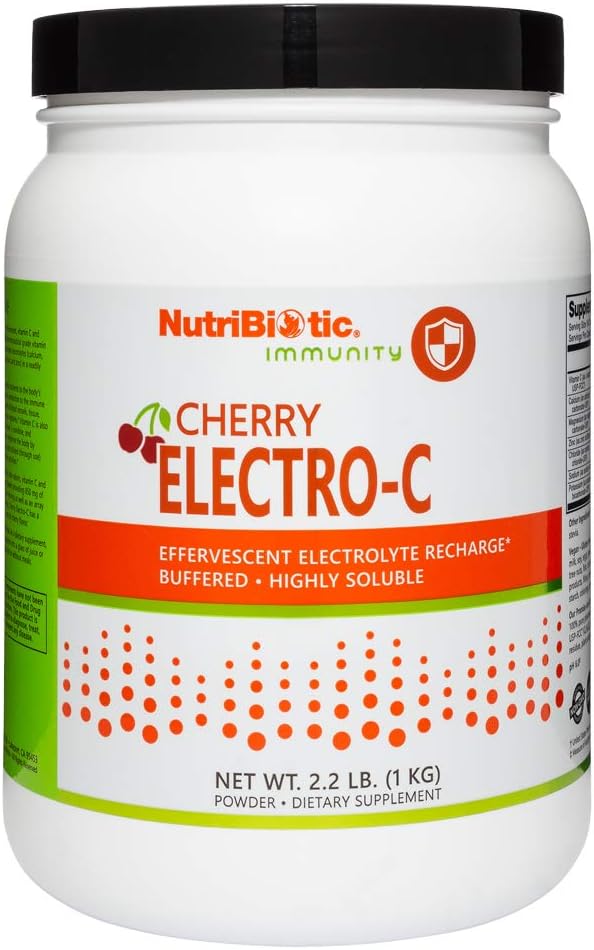NutriBiotic Cherry Electro-C Vitamin C & Electrolyte Powder, 1 kg (2.2 lb)