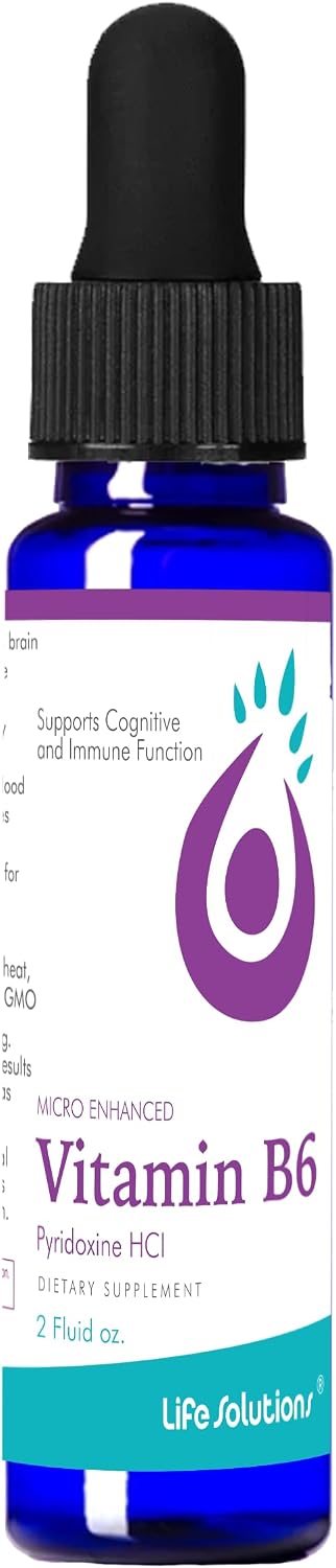 Life Solutions Vitamin B6 Pyridoxine HCl - Liquid B6 Supplement 25 mg, 60 mL