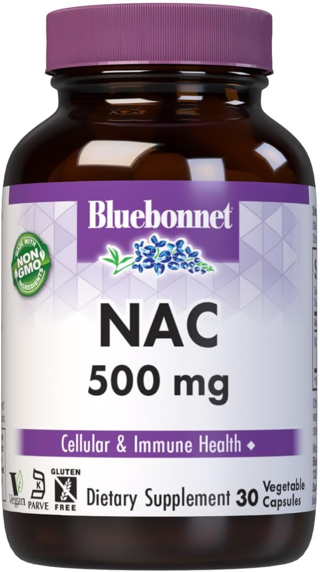 Bluebonnet NAC 500 mg Capsules, 30 Count - görsel 1