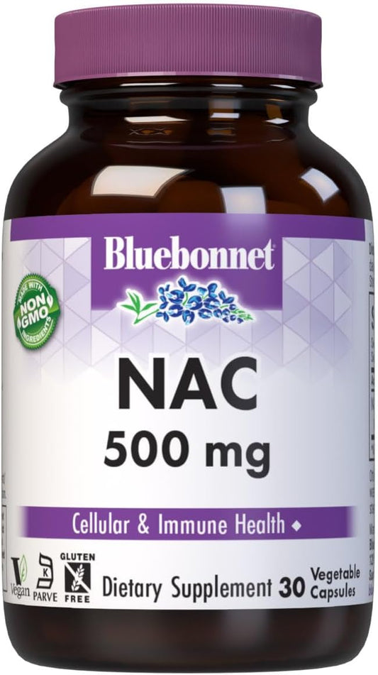 Bluebonnet NAC 500 mg Capsules, 30 Count
