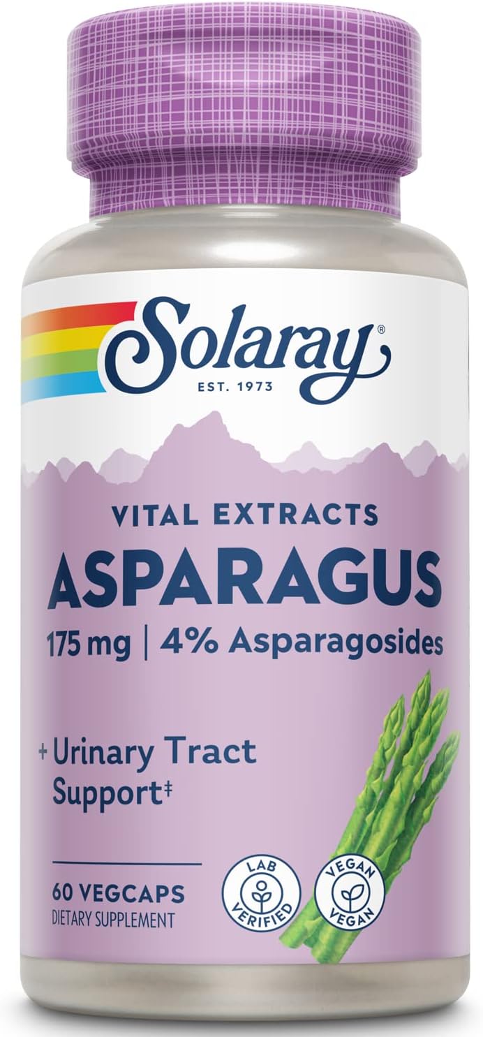 SOLARAY Asparagus 175 mg - Urinary Tract & Digestive Health Support, 60 Vegetarian Capsules