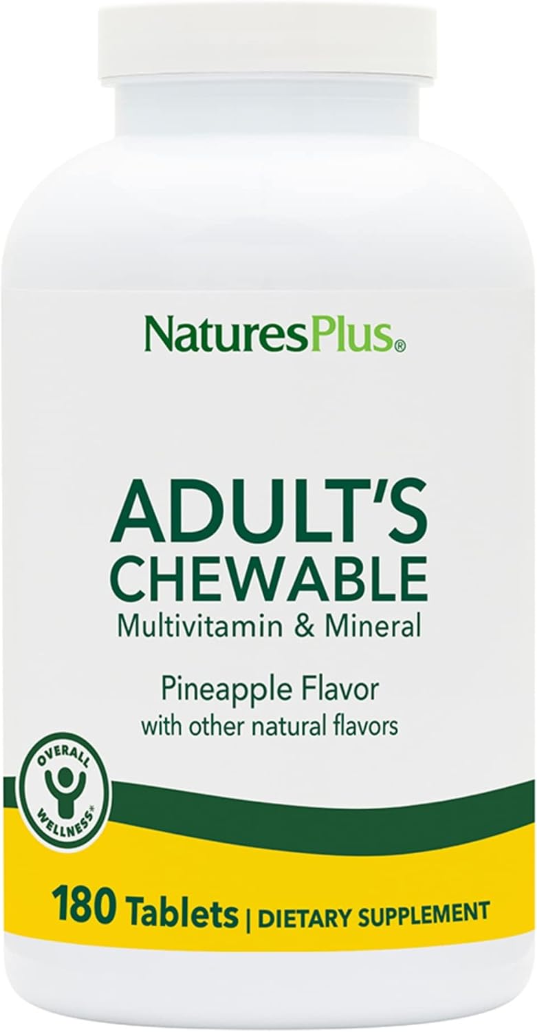 Nature's Plus Adult's Chewable Multivitamin & Mineral, Pineapple Flavour - 90 Tablets