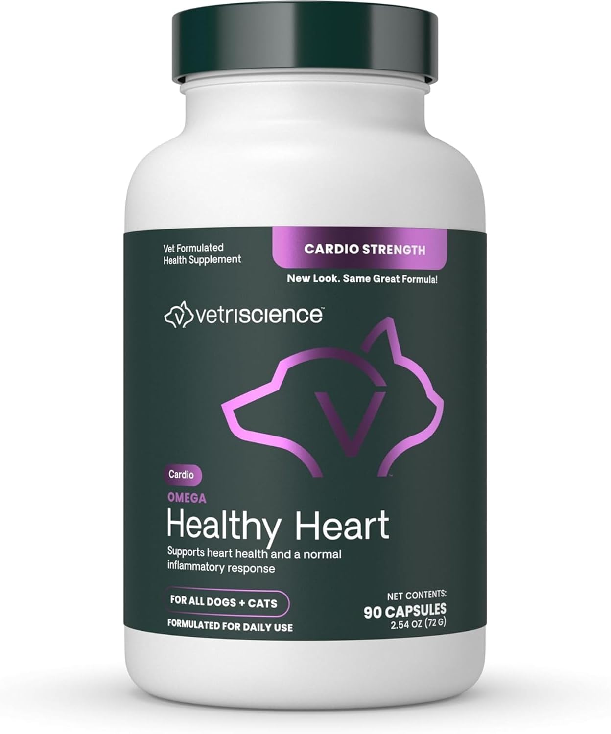 VetriScience Omega Healthy Heart Easy-Open Capsules: Cardio Strength Taurine and Omega-3 Supplement for Dogs and Cats