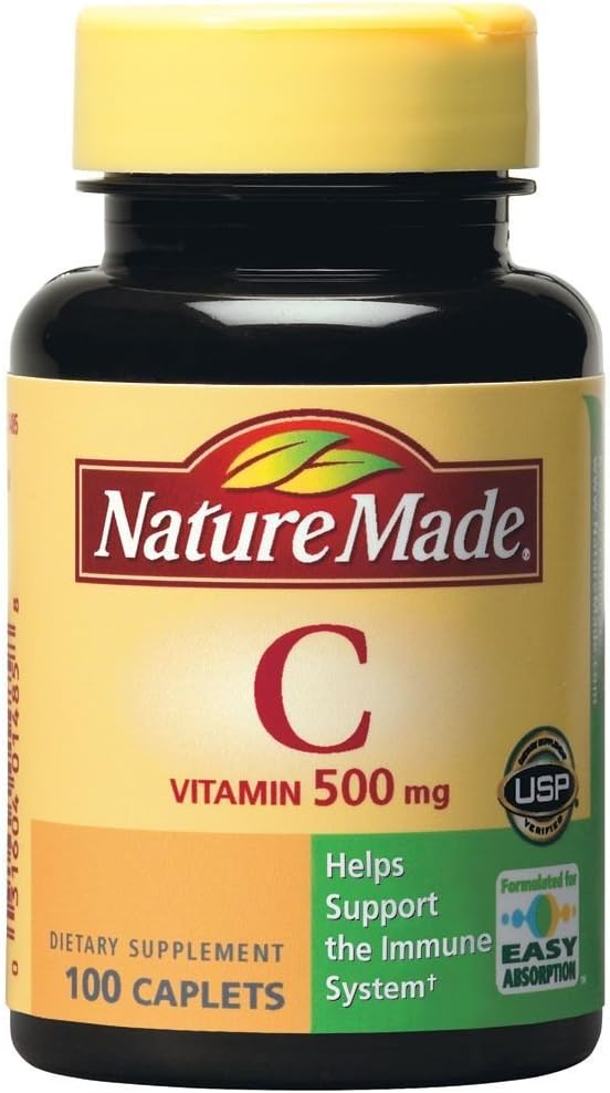 Nature Made Vitamin C 500 mg Chewable Tablets, Orange Flavour – Pack of 4 (240 Tablets)