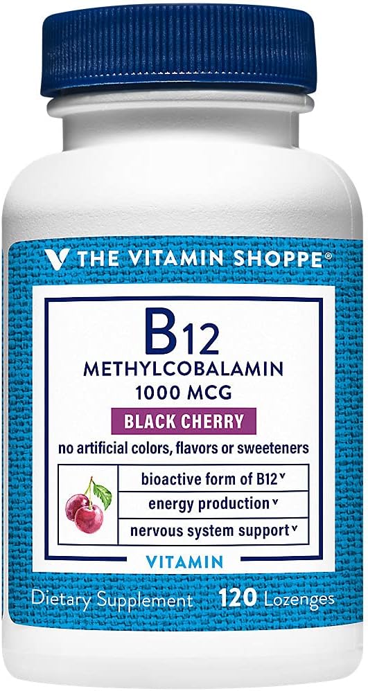 Vitamin B12 Methylcobalamin 1000mcg Lozenges - Black Cherry Flavour - 60 Count