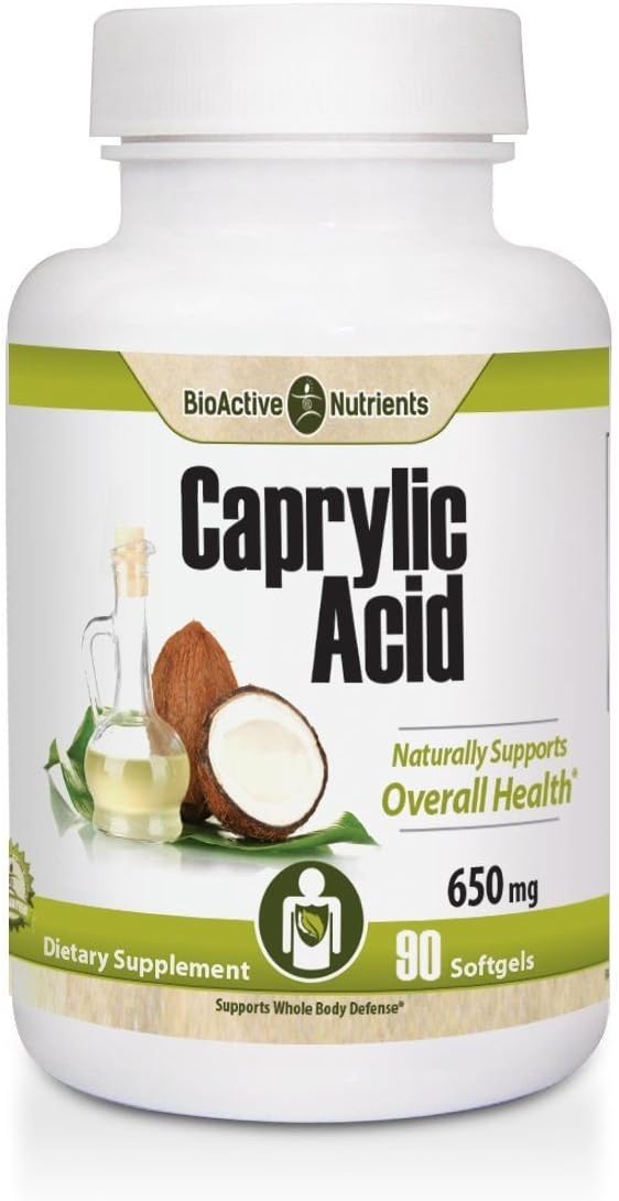 BioActive Nutrients Caprylic Acid 600mg – 100 Softgels – Gut & Digestive Health Supplement - görsel 1