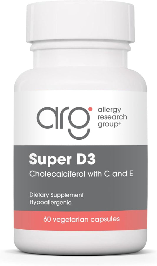 ARG Super D3 - Vitamin D3 Supplement with Vitamins C and E - 60 Capsules