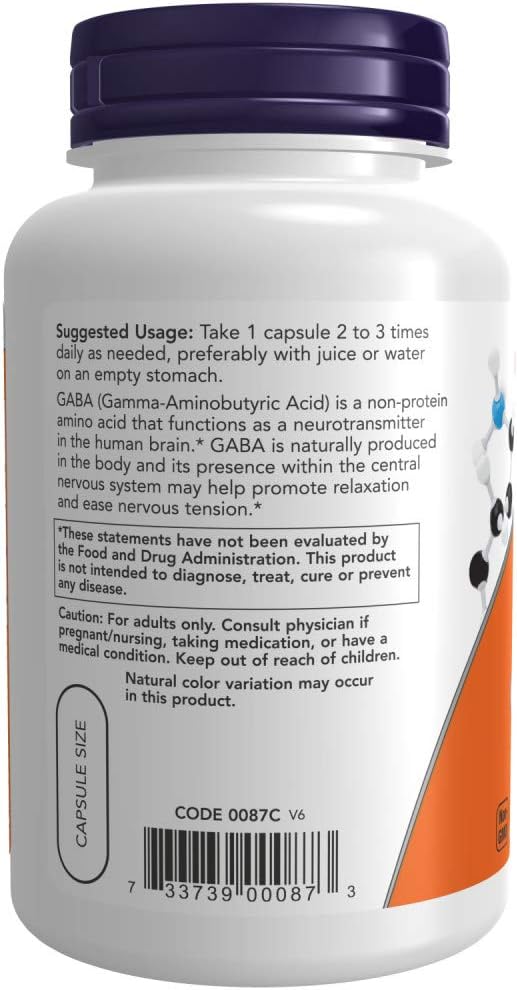 NOW GABA 500mg with Vitamin B-6