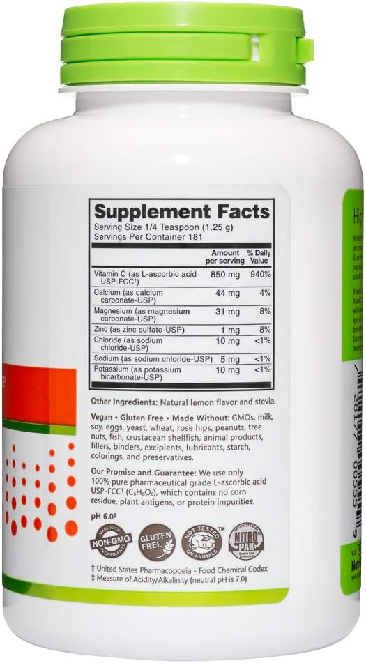 NutriBiotic Lemon Electro-C, Vitamin C & Electrolyte Powder - 227 g