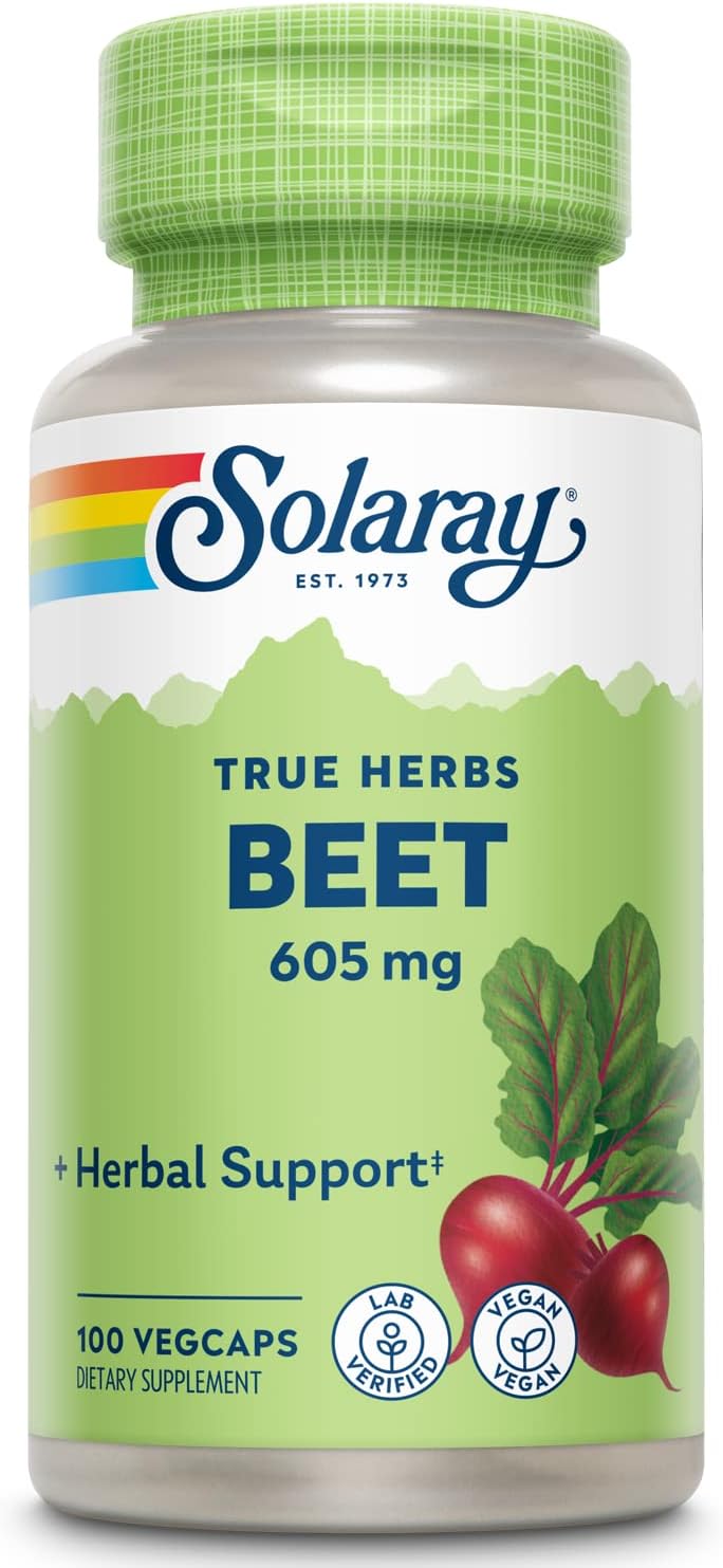 SOLARAY Beet Root 605mg – Nitric Oxide Support for Heart & Performance