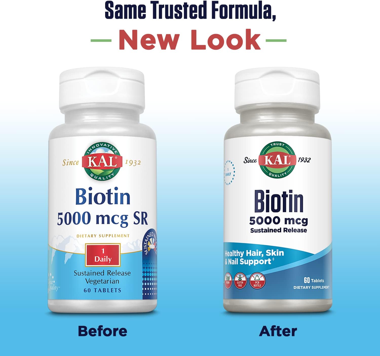 KAL Biotin 5000 TR Tablets, 5000 mcg, 60 Tablets