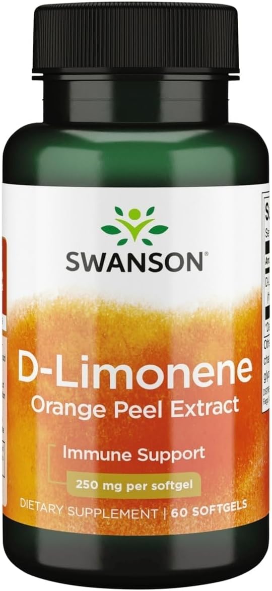 Swanson D-Limonene - Orange Peel Extract Capsules, 250 mg, 60 Capsules