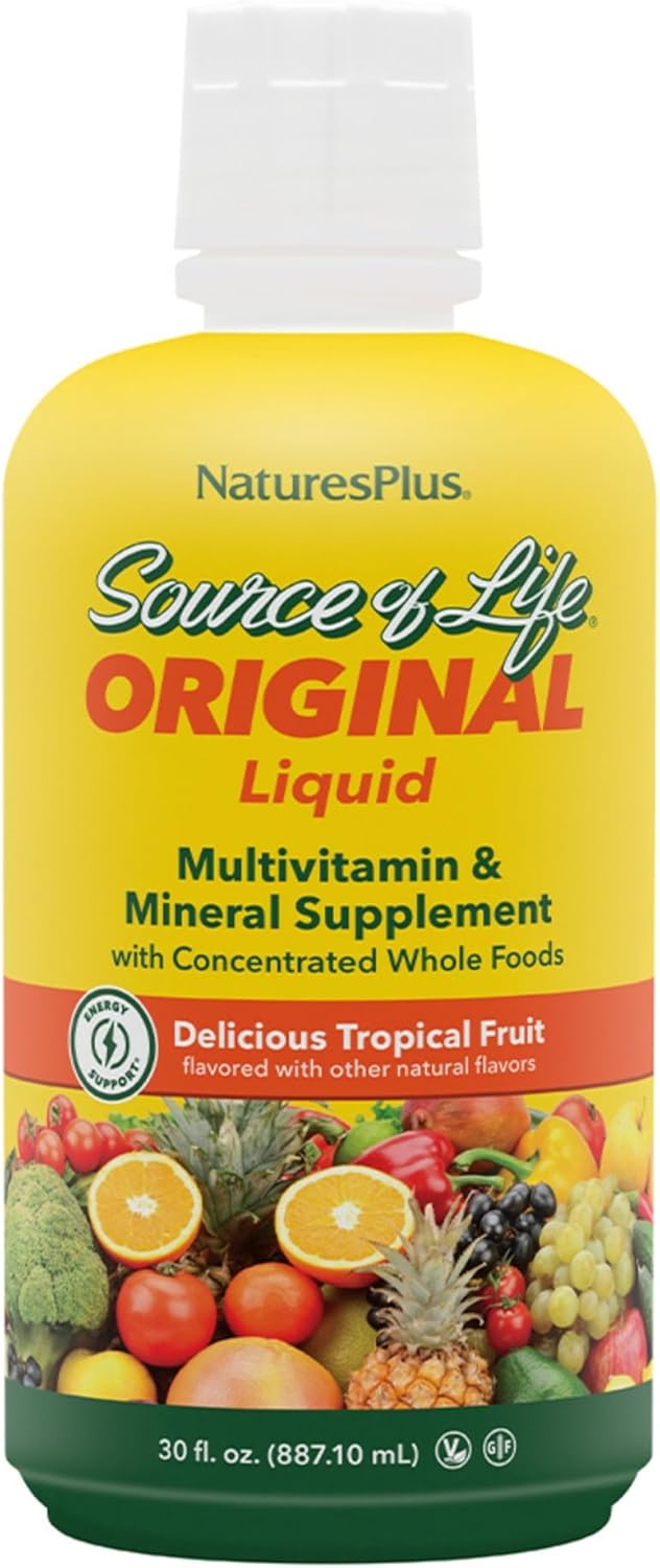 NaturesPlus Source of Life Liquid Multivitamin, Tropical Fruit - 887 mL