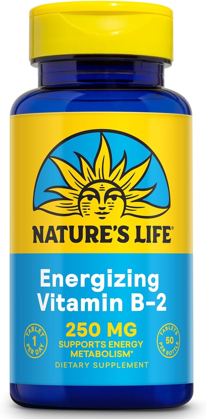 Nature's Life Vitamin B-2 250 mg - High-Potency Riboflavin for Energy Metabolism - 100 Tablets