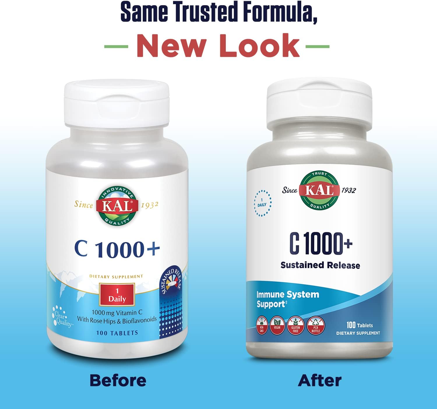 KAL C-1000 Plus Sustained Release Tablets, 1000 mg, 100 Tablets