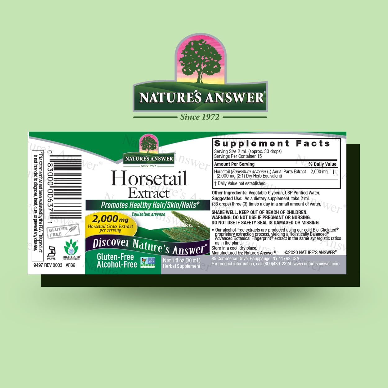 Nature's Answer Horsetail Extract Alcohol Free - 1 oz (30 mL) Super Concentrated