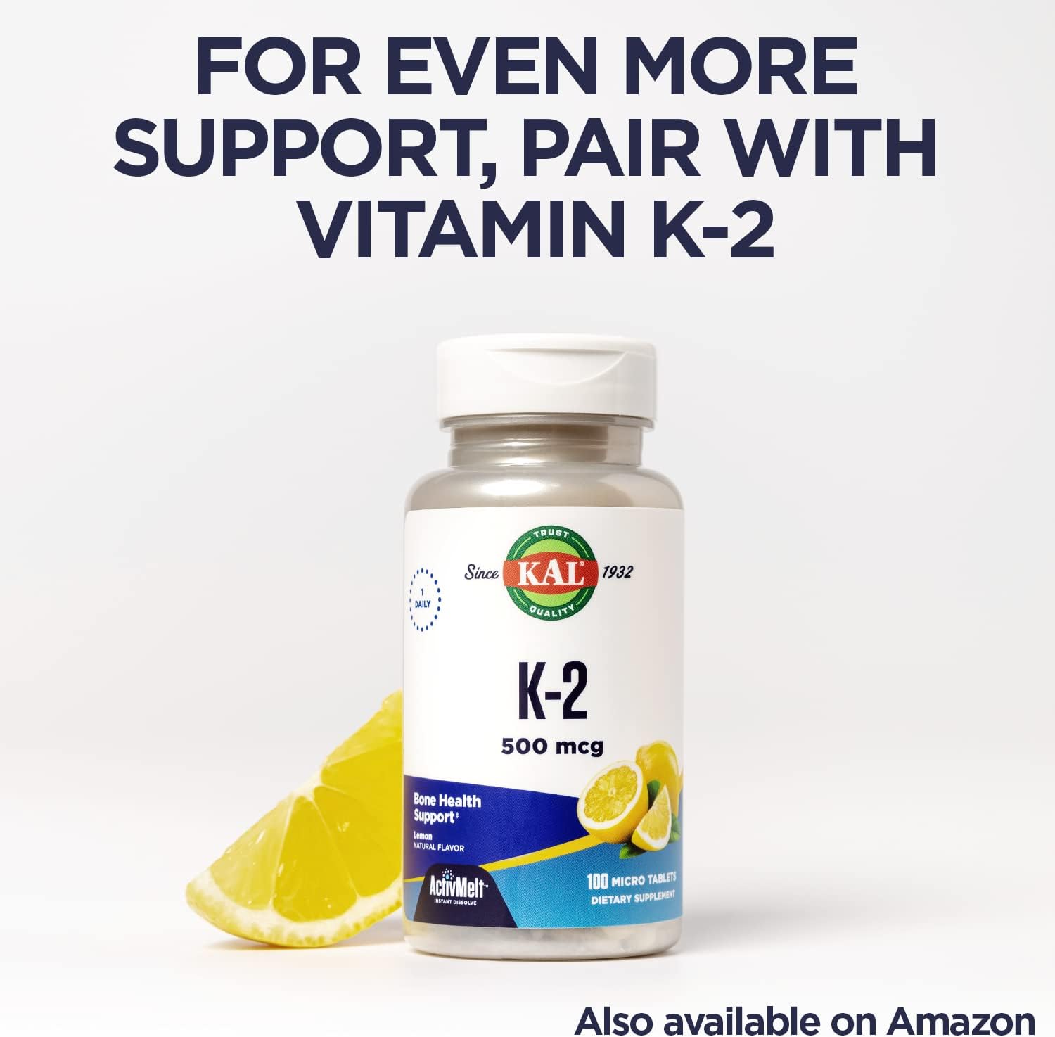 KAL Vitamin D-3 1000 IU Chewable Tablets - Peppermint Flavour - 200 Count