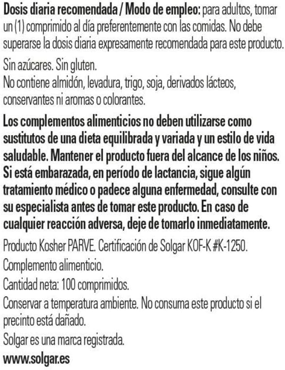 Vitamin B-12 100 mcg - 100 Tablets - Solgar