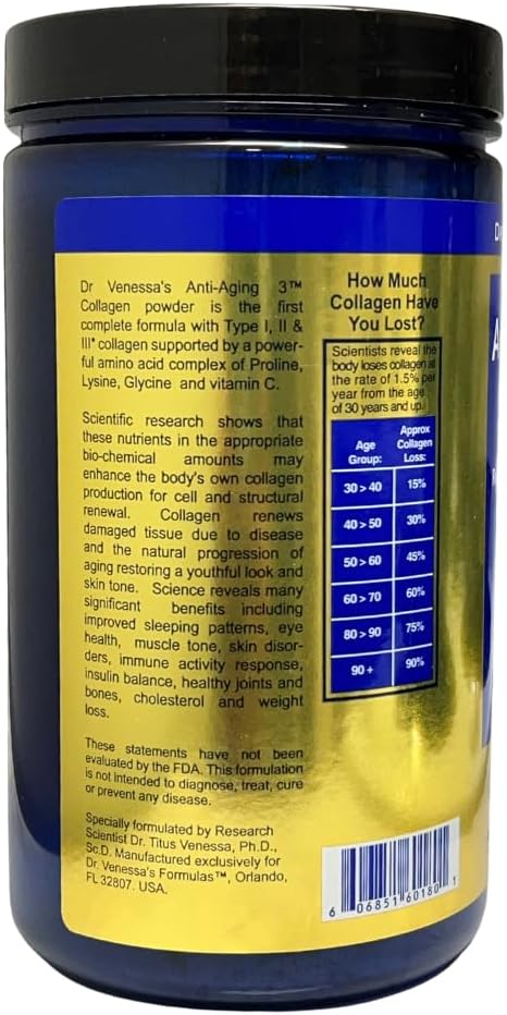 Dr. Venessa's Formulas™ Anti-ageing 3™ Collagen Type I, II & III