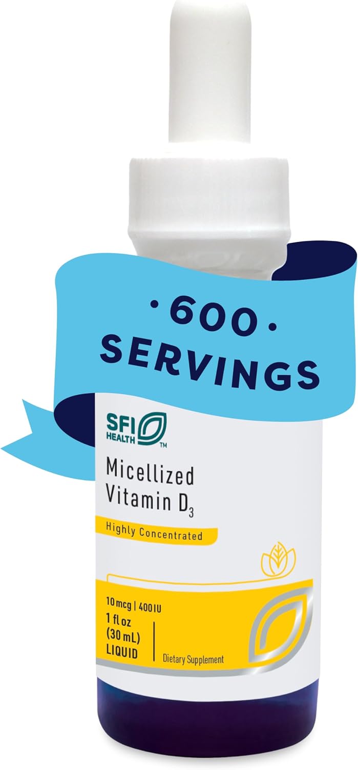 Klaire Labs SFI Health Micellized Vitamin D3 Liquid - Mango Orange Flavour - 1 fl oz (600 Drops)