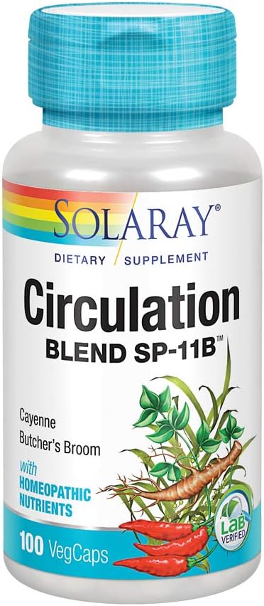 SOLARAY Circulation Blend SP-11B Capsules – Herbal Circulation Support for Men and Women, Vegan, 100 Count