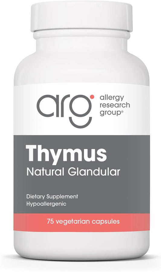 ARG Thymus by Allergy Research Group - Freeze-Dried Bovine Thymus Extract, 75 Vegetarian Capsules