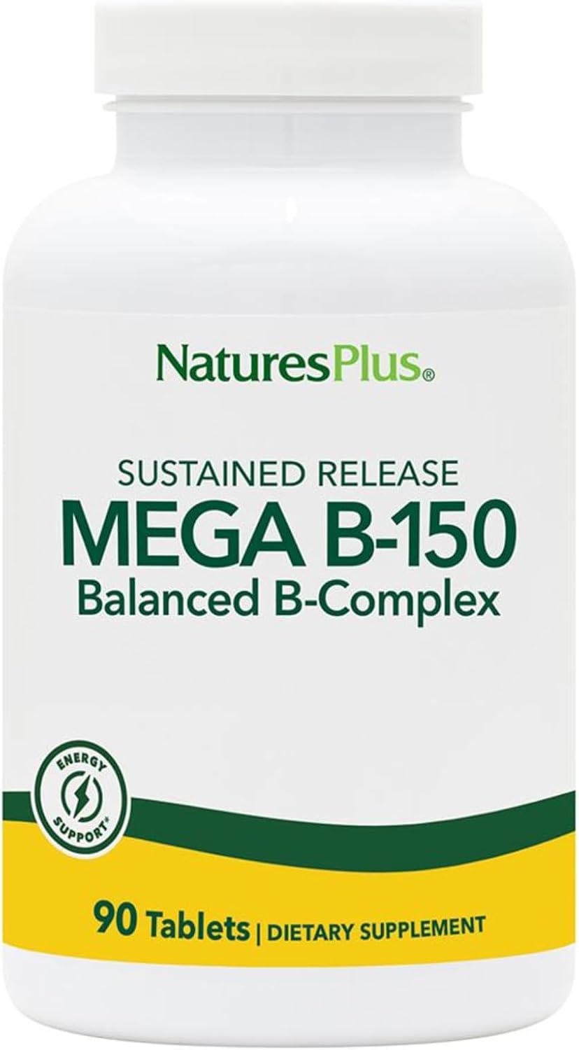NaturesPlus Mega B-150 Complex - 90 Sustained Release Vegetarian Tablets - Maximum Potency B Complex Supplement - Canada