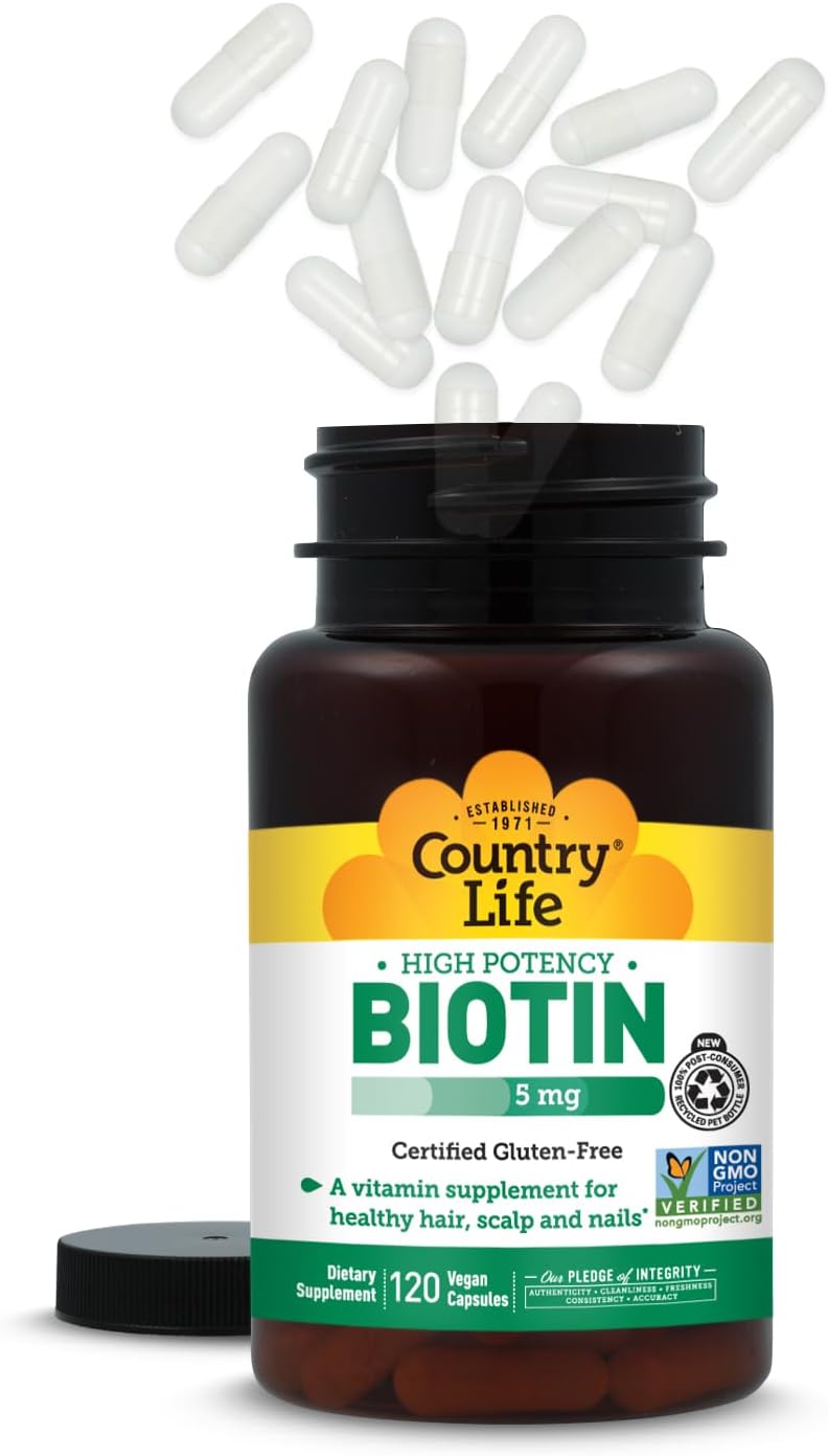 Country Life Biotin High Potency, 5 mg, 120 Tablets