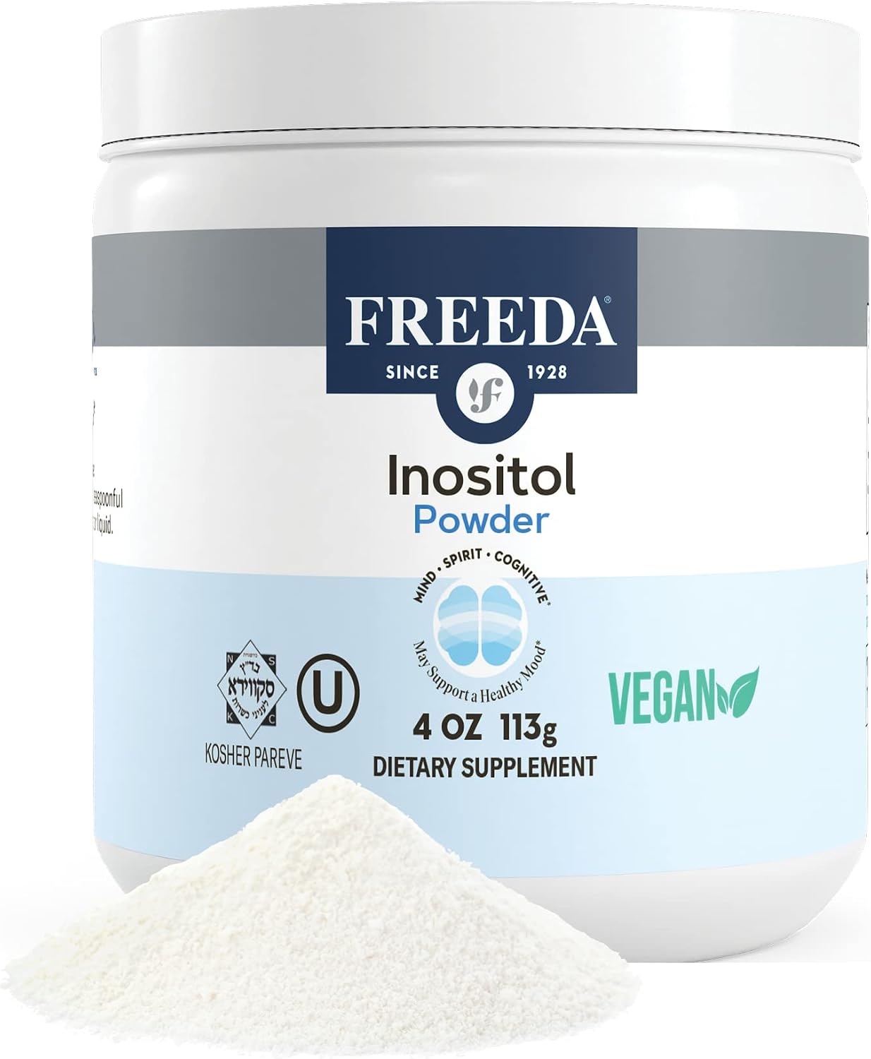 FREEDA Pure Myo-Inositol Powder – Unflavoured Single-Ingredient Inositol – 900 mg per Serving – 113 g
