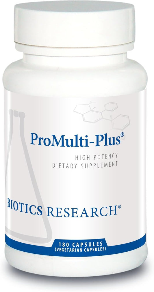 BIOTICS RESEARCH Pro Multi Plus - High Potency Daily Multivitamin, Active Form B Vitamins, Folate, D3, K1, Minerals, BioPerine for Absorption, Antioxidant Support, Gluten and Dairy Free, 180 Capsules