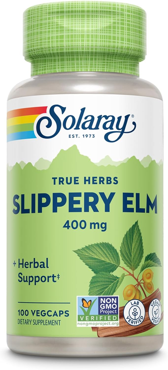 SOLARAY Slippery Elm Bark Capsules (Ulmus Rubra) 400 mg - 100 VegCaps