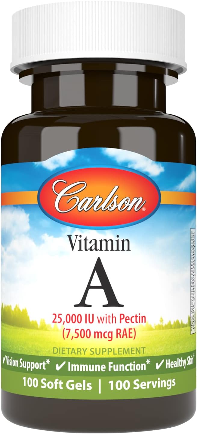 Carlson Labs Vitamin A with Pectin, 25,000 IU, 100 Softgels