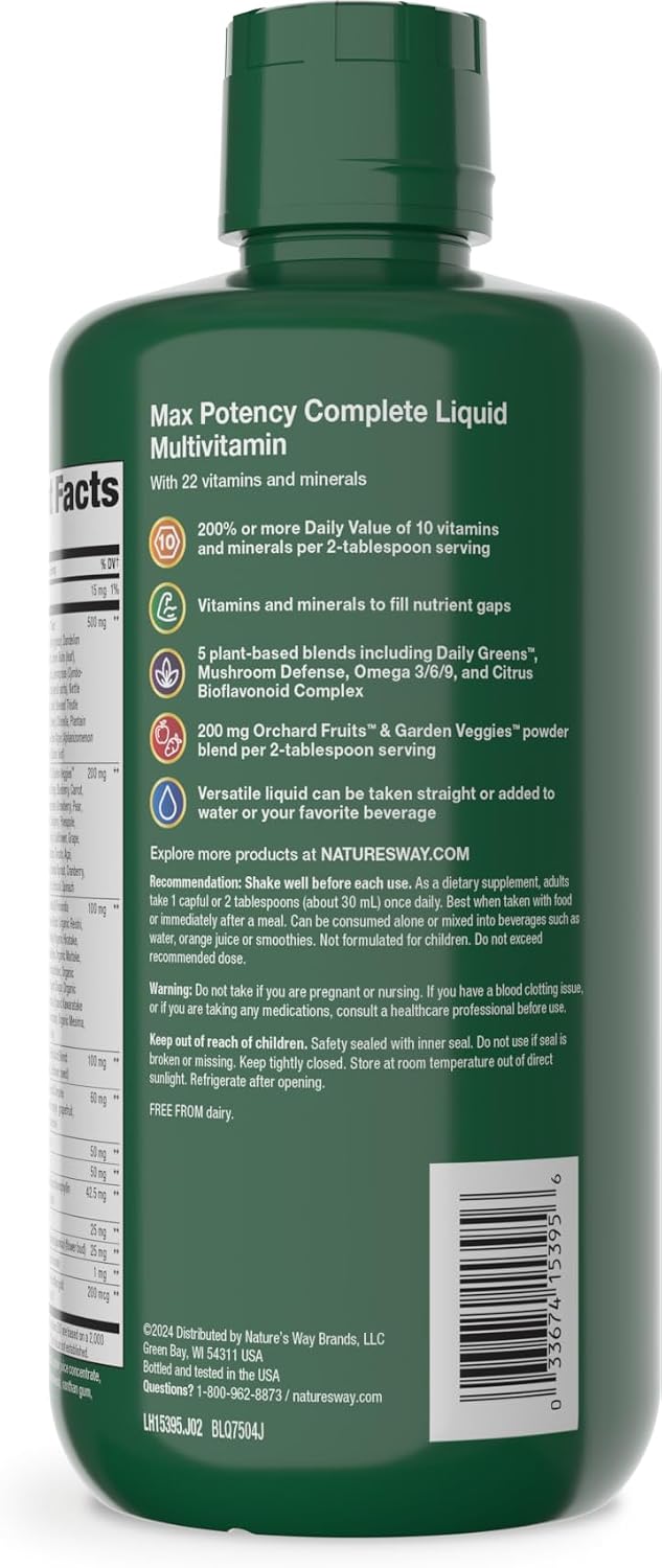 Nature's Way Alive! Max Potency Complete Liquid Multivitamin, 900 mL