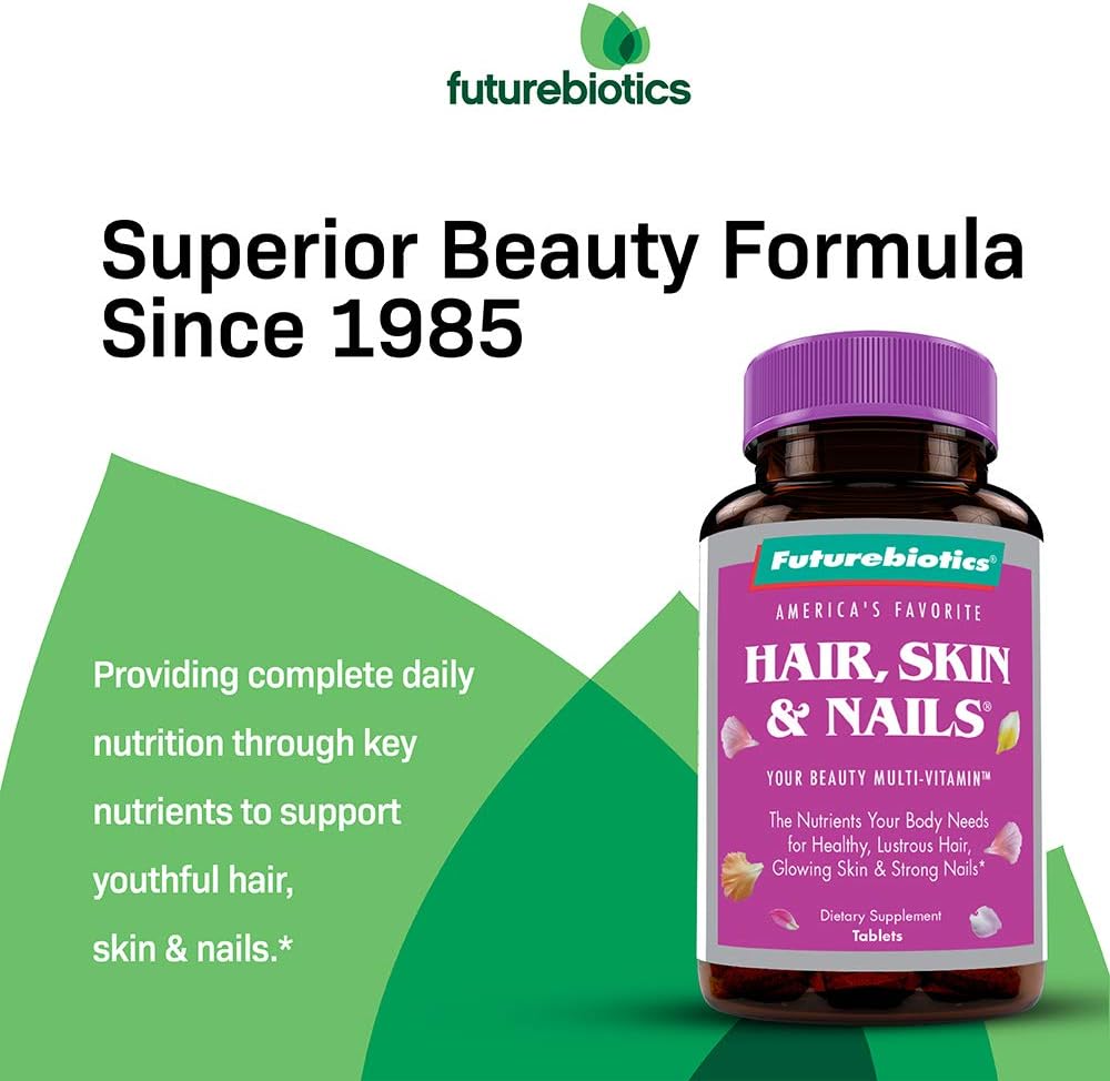 Futurebiotics Hair, Skin, & Nails Beauty Multivitamin - USDA Organic - 135 Tablets