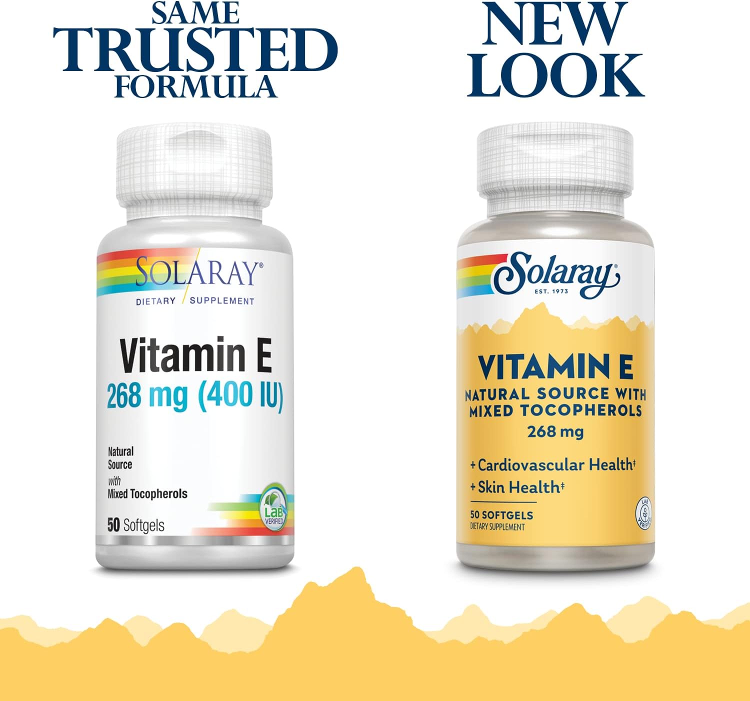 SOLARAY Vitamin E d-Alpha Tocopherol 268 mg (400 IU) - Heart & Skin Health, Antioxidant Support (50 Softgels)