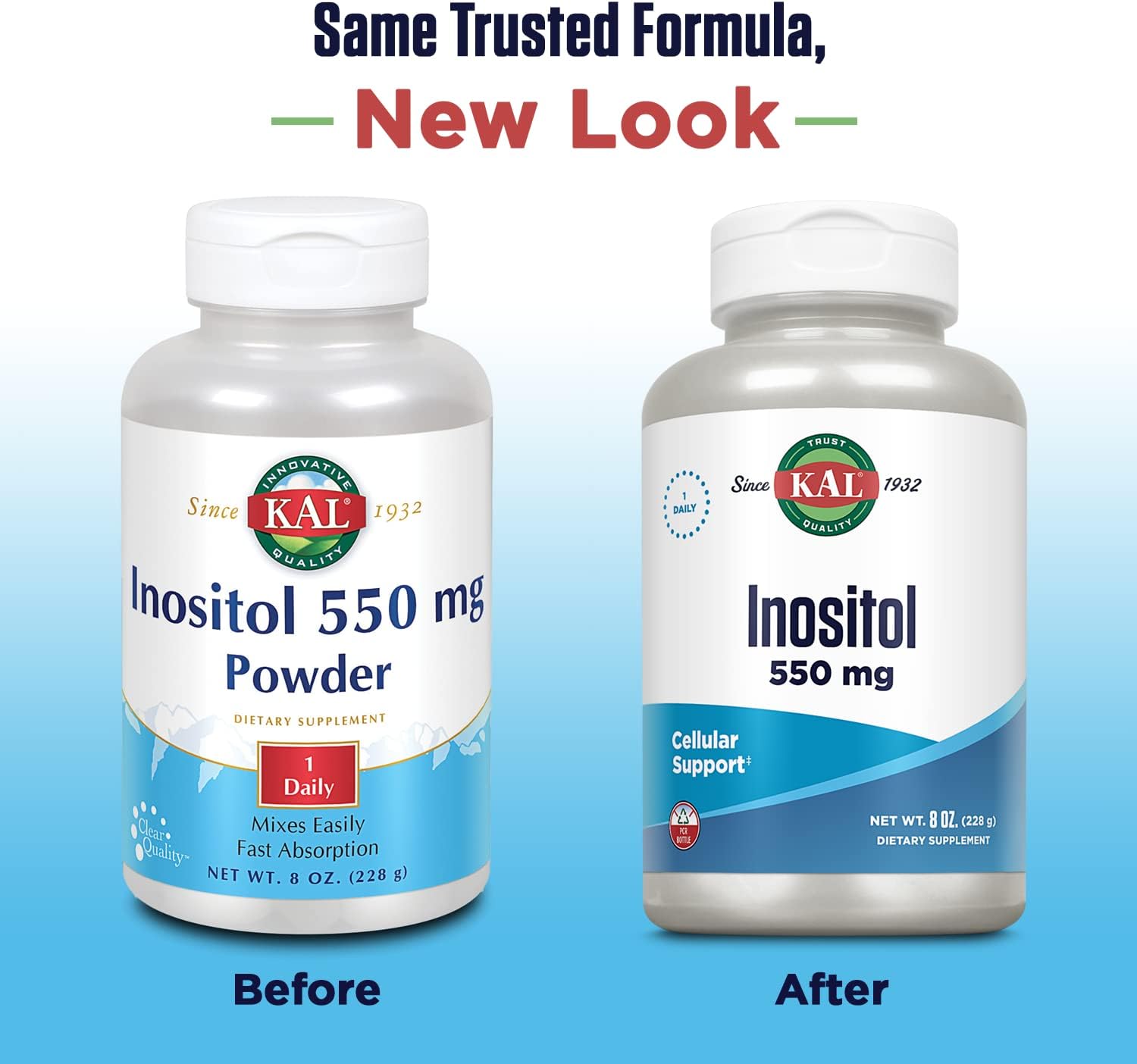 KAL Inositol Powder 550mg - 227 g (408 Servings)