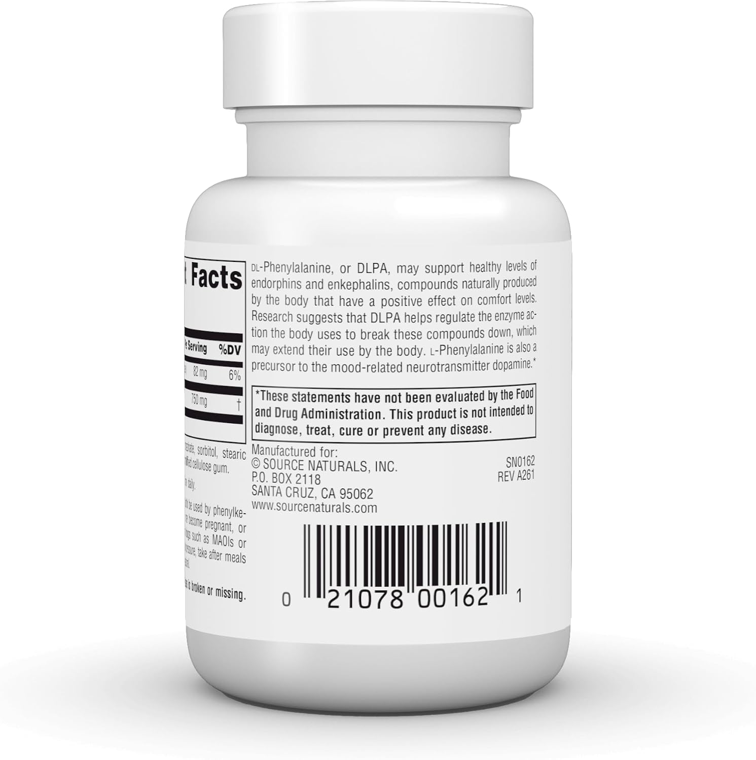 Source Naturals DLPA DL-Phenylalanine, 375mg – 60 Tablets