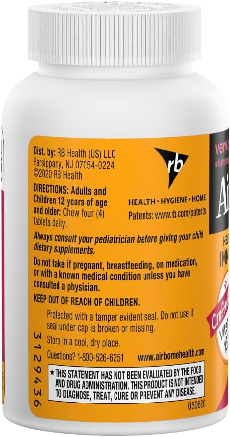 Airborne Vitamin C 1000mg Very Berry Chewable Tablets, 32 Count - görsel 5