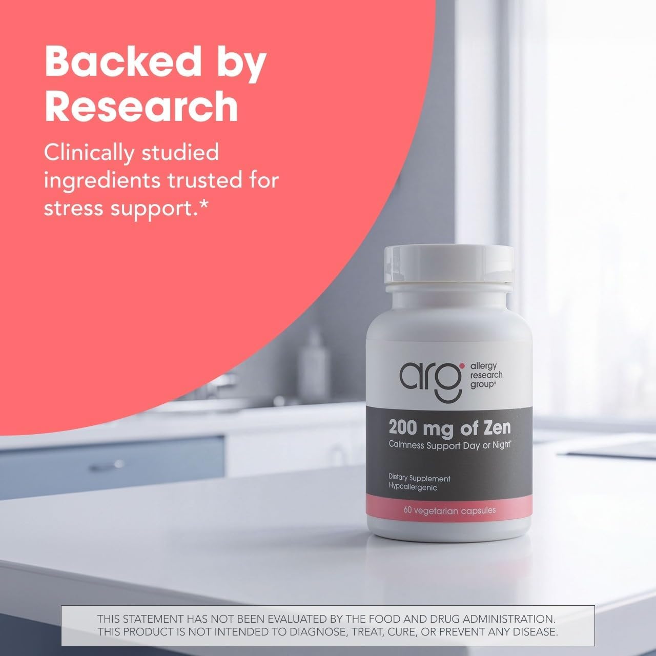 Allergy Research Group ARG 200 mg of Zen - L-Theanine & GABA Supplement - 60 Capsules - görsel 5