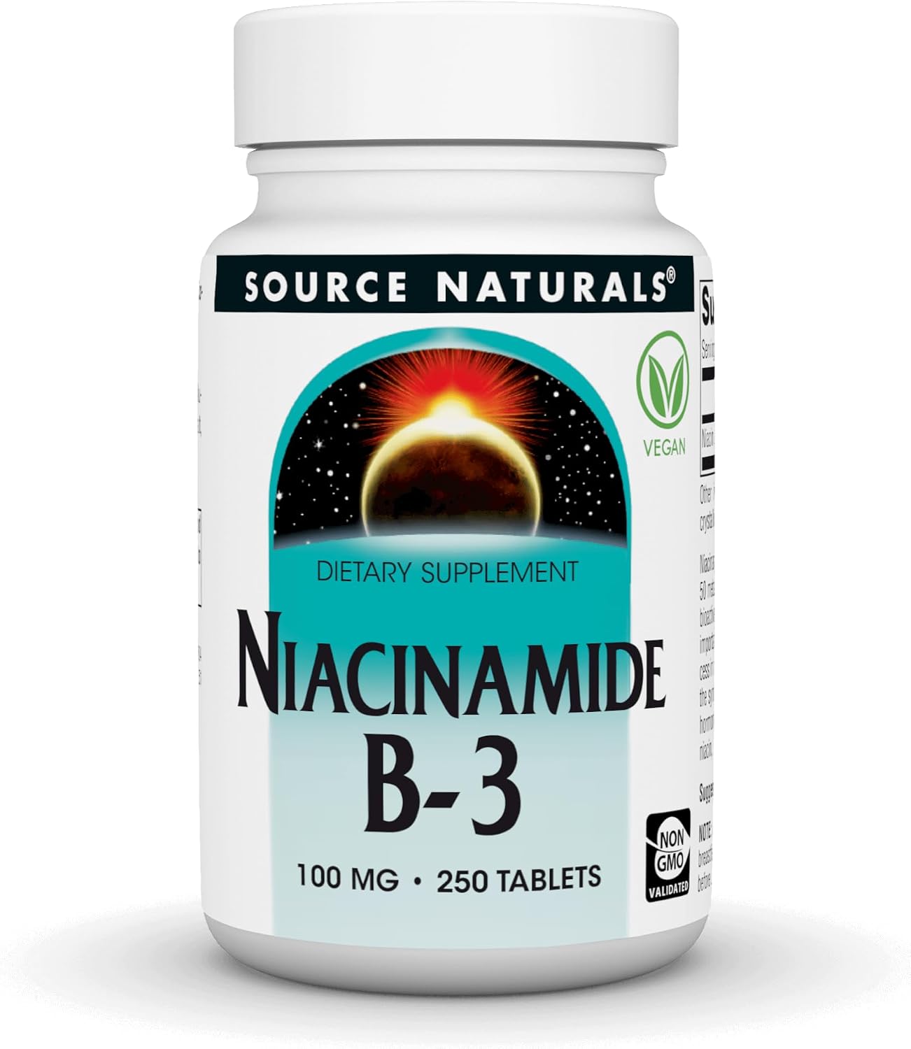 Source Naturals Niacinamide Vitamin B-3 100mg - 250 Tablets (Pack of 3)