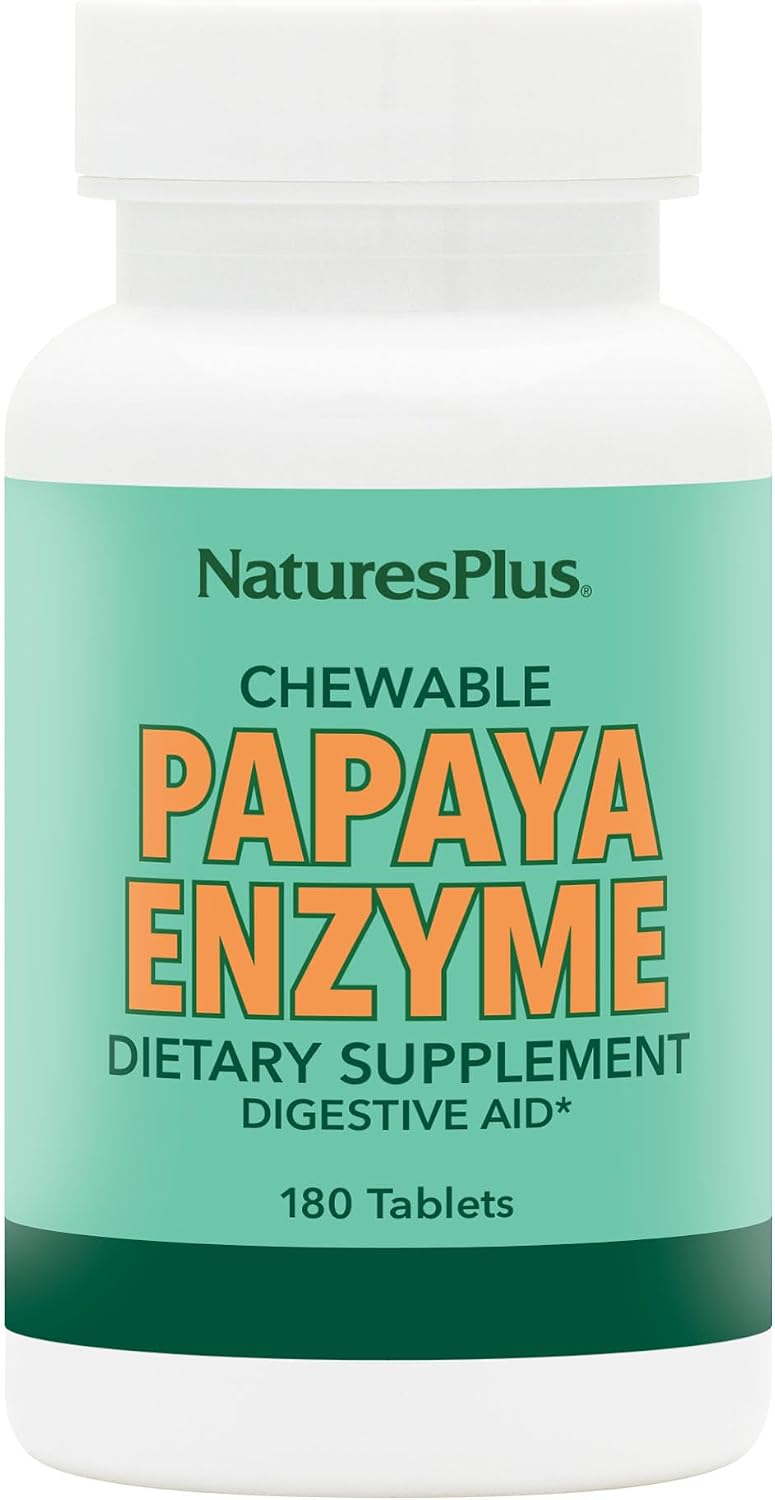 NaturesPlus Papaya Enzyme Chewable Tablets – 180 Count
