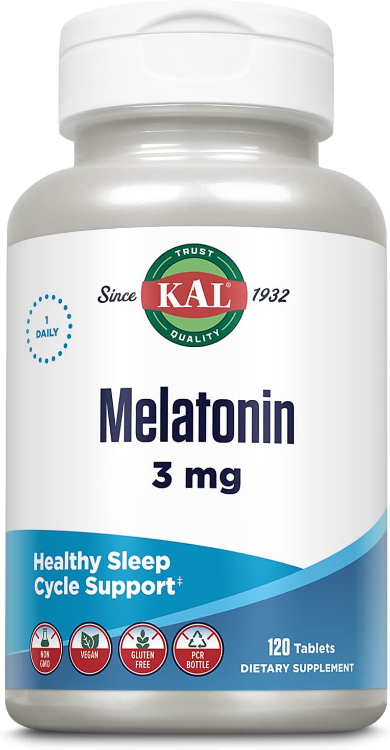 KAL Melatonin 3 mg Rapid-Dissolve Sleep Aid with Vitamin B6